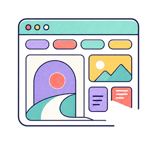 browser window with a cursor clicking